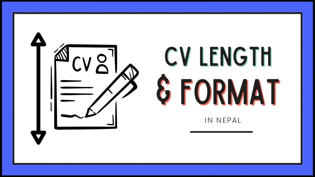 Graphics with text "CV format and Length in nepal
