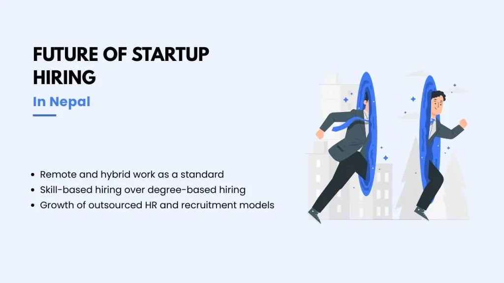 Future of startup hiring in Nepal showing remote work skill based hiring and HR outsourcing trends