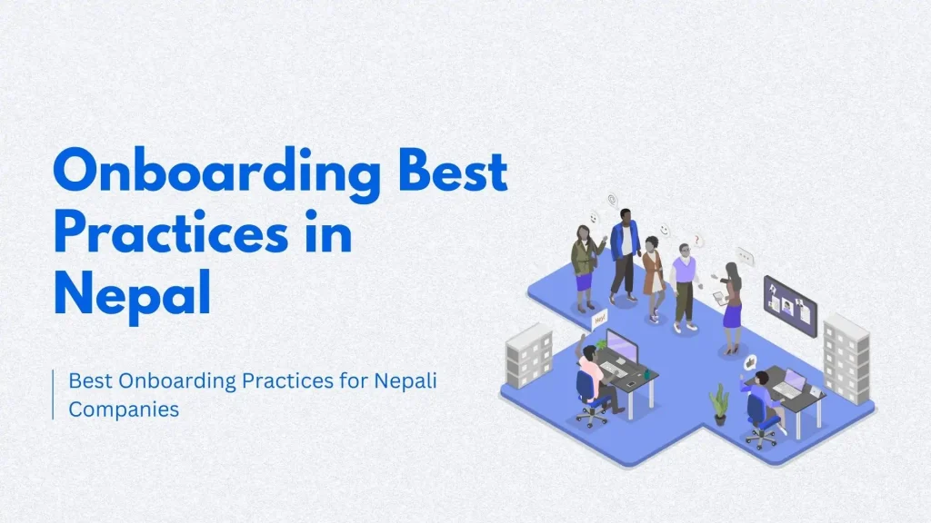 Illustration of an employee guiding new hires thru office 