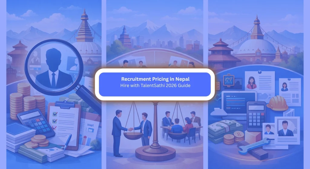 Recruitment cost in Nepal showing hiring pricing models and professional recruitment process by TalentSathi in 2026